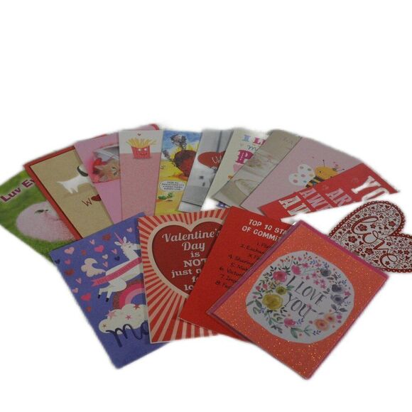 Valentines Day Cards 15 Various New with Envelopes - Picture 1 of 11